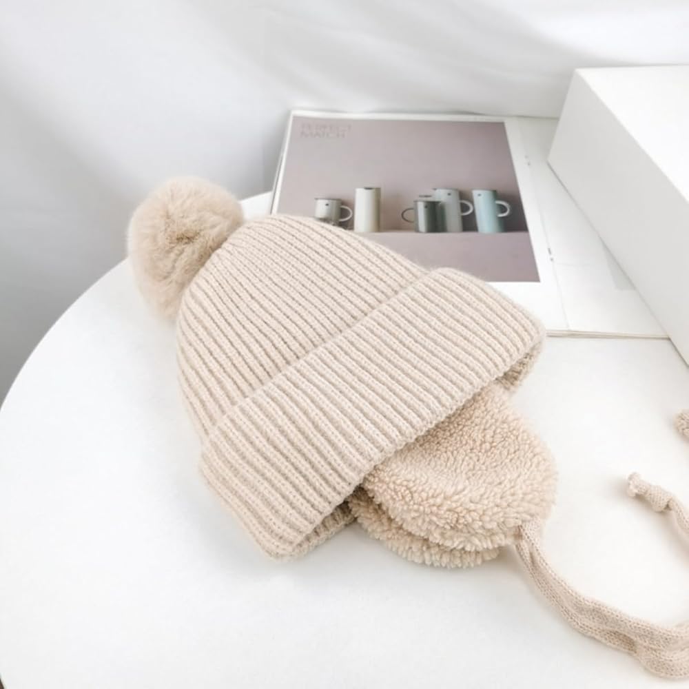 Amazon.com: Queenbox Baby Pom Pom Beanie Hat with Long Ear